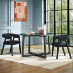 Middlebrook Modern Boucle Curved Solid Wood Dining Chair (Set of 2)