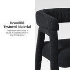Middlebrook Modern Boucle Curved Solid Wood Dining Chair (Set of 2)