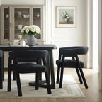 Middlebrook Modern Boucle Curved Solid Wood Dining Chair (Set of 2)