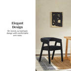Middlebrook Modern Boucle Curved Solid Wood Dining Chair (Set of 2)