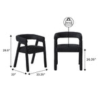 Middlebrook Modern Boucle Curved Solid Wood Dining Chair (Set of 2)