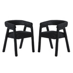 Middlebrook Modern Boucle Curved Solid Wood Dining Chair (Set of 2)