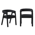 Middlebrook Modern Boucle Curved Solid Wood Dining Chair (Set of 2)