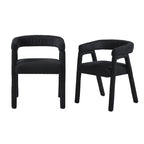 Middlebrook Modern Boucle Curved Solid Wood Dining Chair (Set of 2)