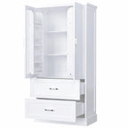 64  Tall Bathroom Storage Cabinet with Two Doors, Drawers
