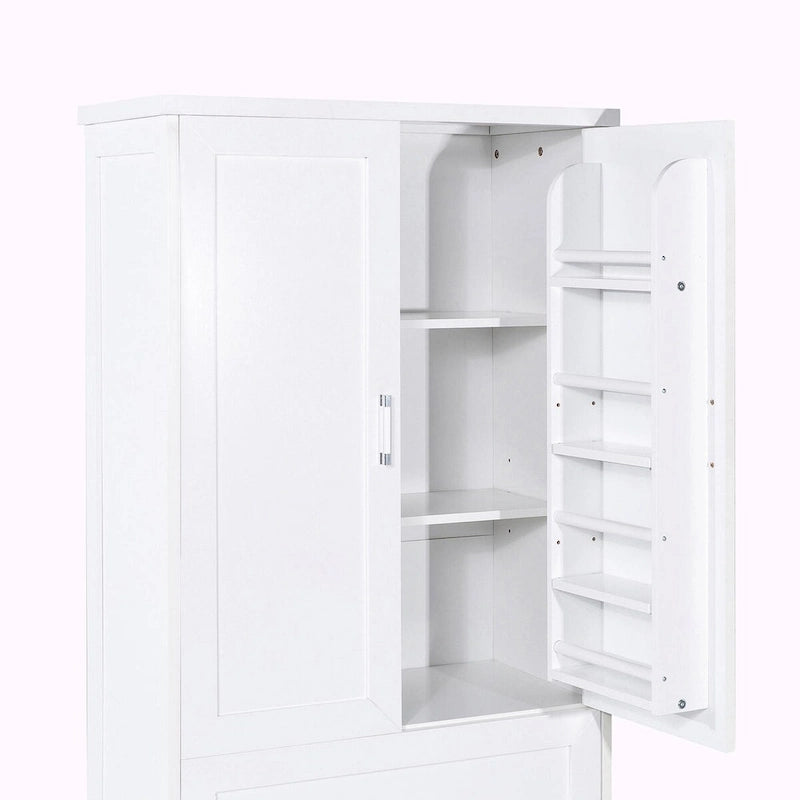 64  Tall Bathroom Storage Cabinet with Two Doors, Drawers