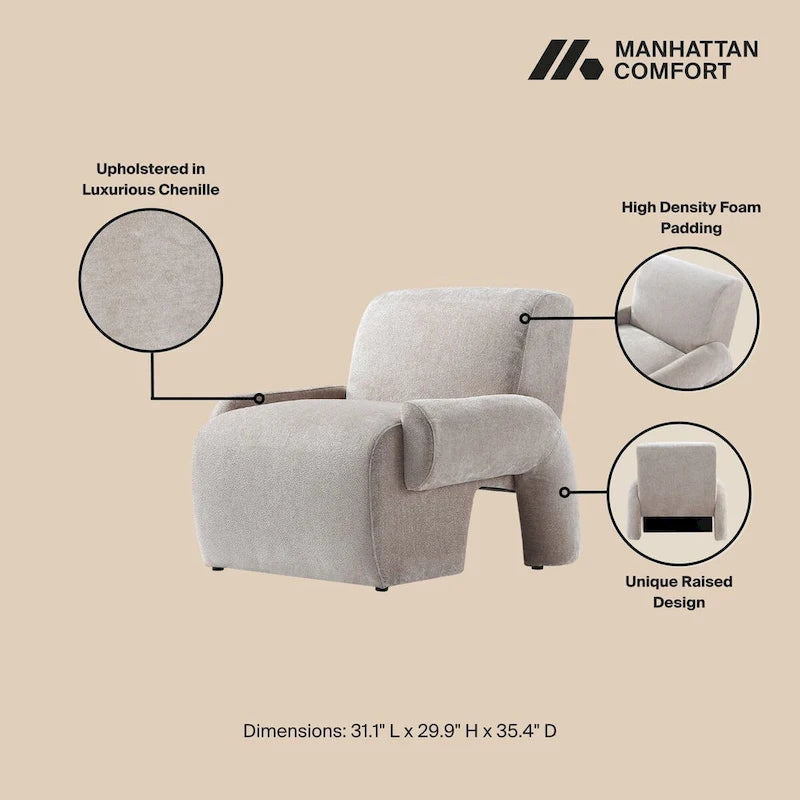 Manhattan Comfort 3 Piece Modern Verandah Chenille Multi Sofa Set