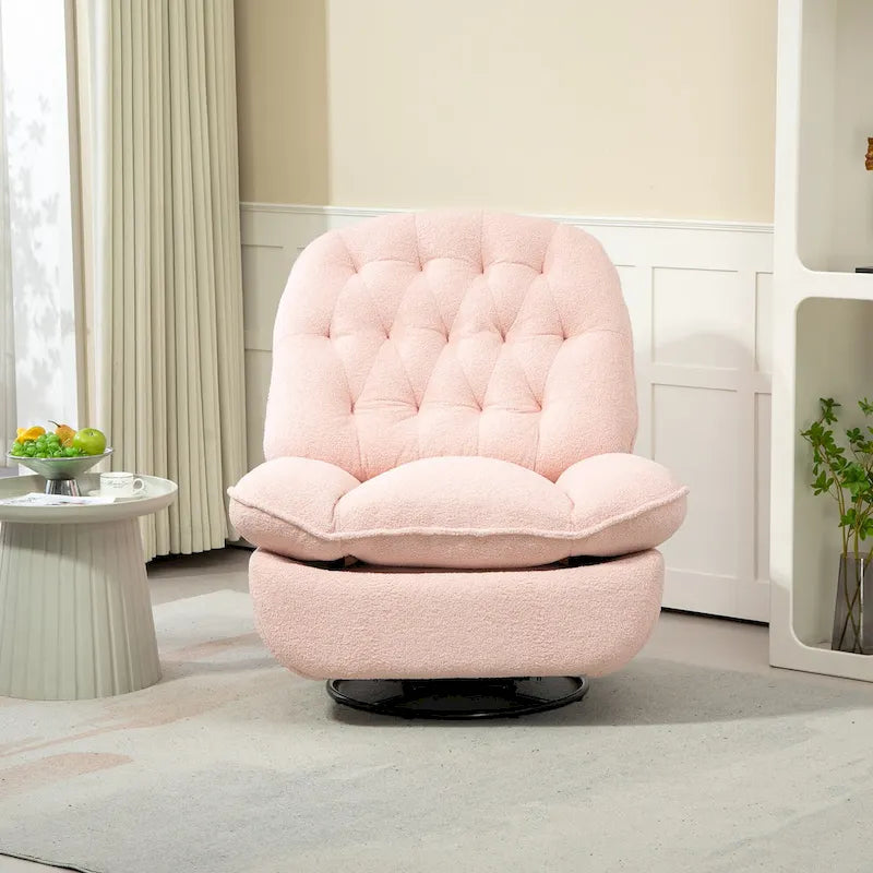 Modern Chenille 360-Degree Swivel Recliner, Set of 1