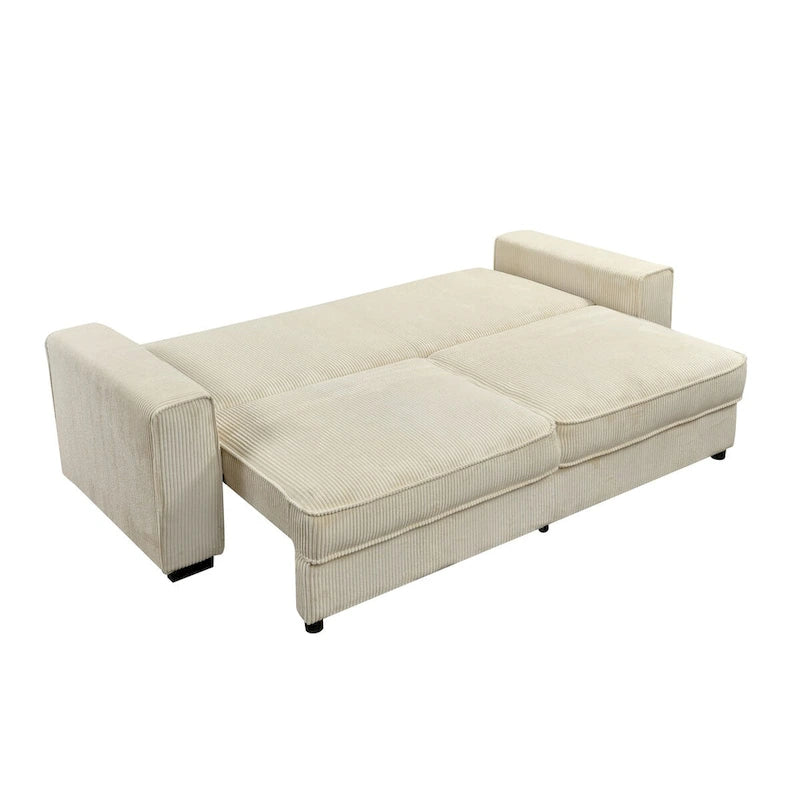 Roomfitters Large Sofa Bed with Storage, Modern 3 Seater Couch Furniture, Upholstered Back Sofa for Small Spaces