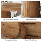 55.11 Inch Brown Wood Oval Conference Table with Wood Base for 6 People - N/A