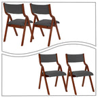 Vintage Fabric Upholstered Foldable Chairs, Set of 2