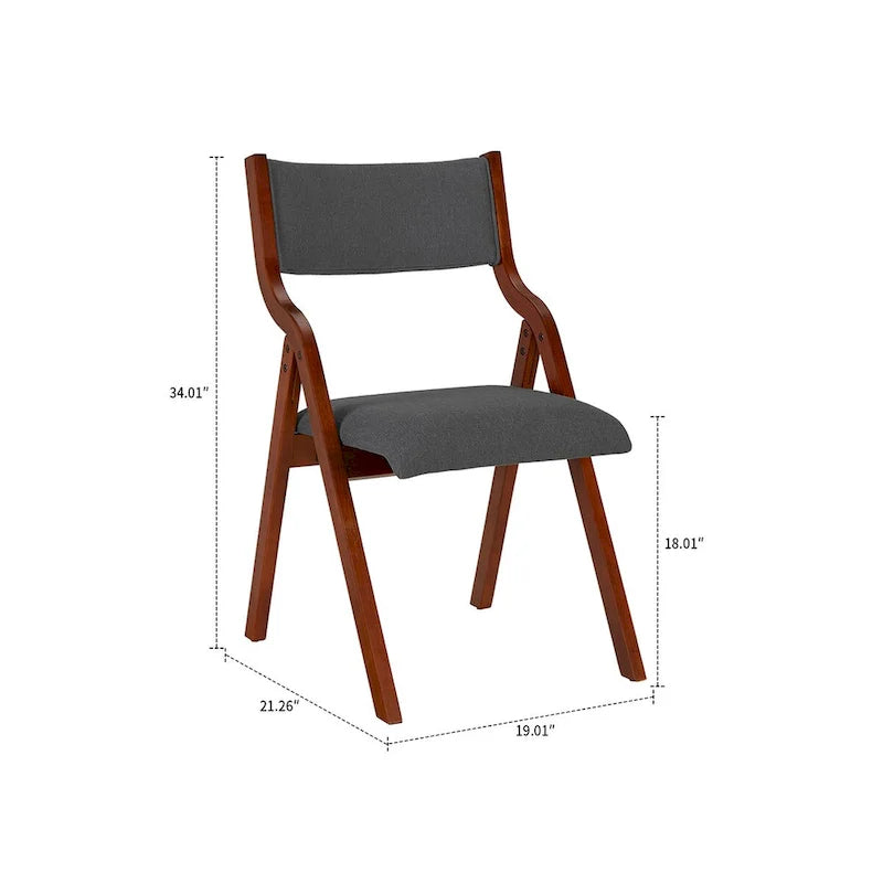 Vintage Fabric Upholstered Foldable Chairs, Set of 2