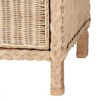 Lanica Japandi Sun-Bleached Braided Rattan 6-Drawer Dresser