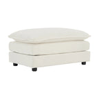 Chenille Fabric Ottomans Footrest to Combine with 2 Seater Sofa, 3 Seater Sofa and 4 Seater Sofa, White Chenille