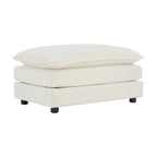 Chenille Fabric Ottomans Footrest to Combine with 2 Seater Sofa, 3 Seater Sofa and 4 Seater Sofa, White Chenille