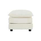 Chenille Fabric Ottomans Footrest to Combine with 2 Seater Sofa, 3 Seater Sofa and 4 Seater Sofa, White Chenille