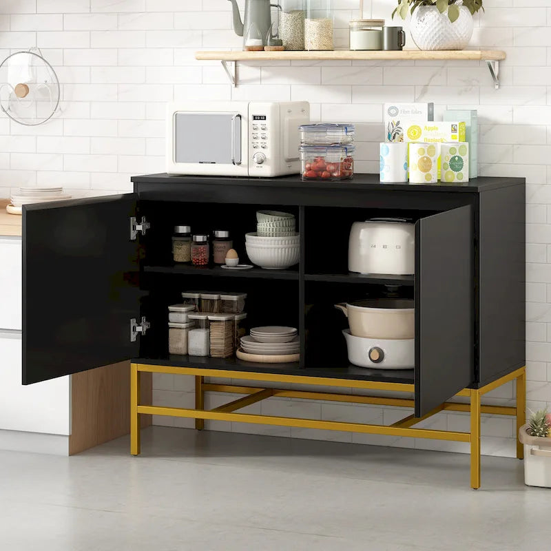 Minimalist & Luxury Cabinet 2 Door Sideboard with Metal Legs