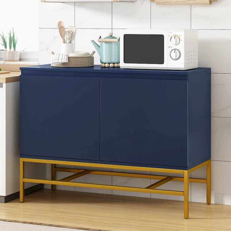 Minimalist & Luxury Cabinet 2 Door Sideboard with Metal Legs
