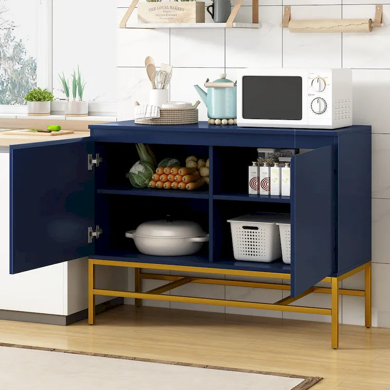 Minimalist & Luxury Cabinet 2 Door Sideboard with Metal Legs