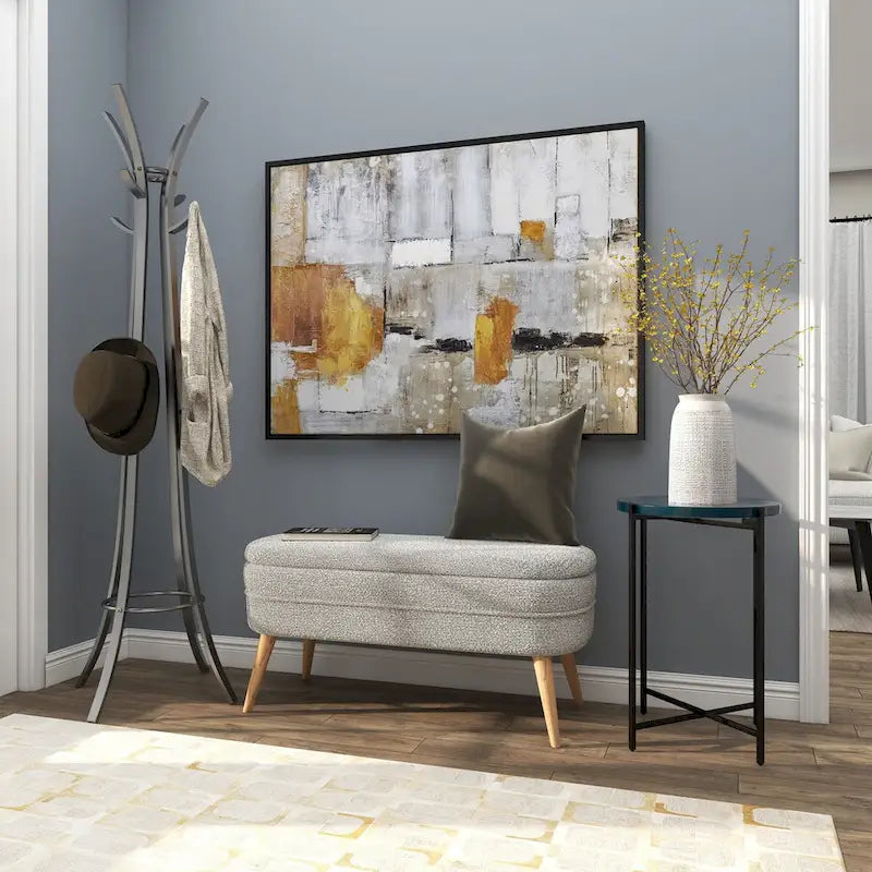 Metal X-Shaped Side End Accent Table with Textured Glass Tabletop - Gold or Black- Roche River Decor