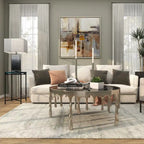 Metal X-Shaped Side End Accent Table with Textured Glass Tabletop - Gold or Black- Roche River Decor