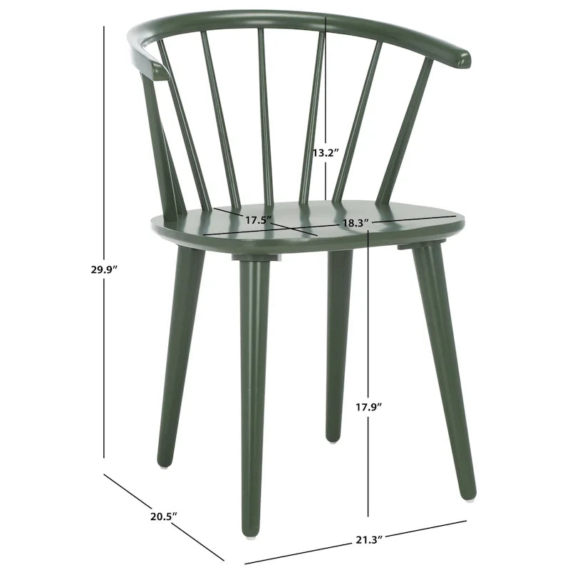 SAFAVIEH Home Blanchard 18-inch Curved Spindle Side Chair [SET of 2] - 21 W x 21 D x 30 H