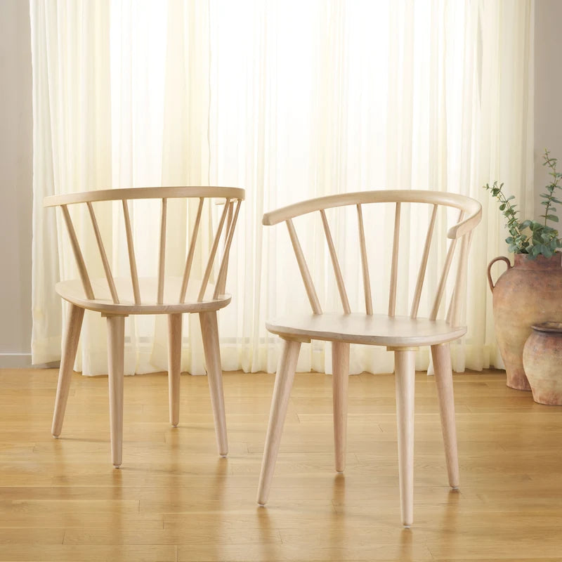 SAFAVIEH Home Blanchard 18-inch Curved Spindle Side Chair [SET of 2] - 21 W x 21 D x 30 H