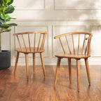 SAFAVIEH Home Blanchard 18-inch Curved Spindle Side Chair [SET of 2] - 21 W x 21 D x 30 H