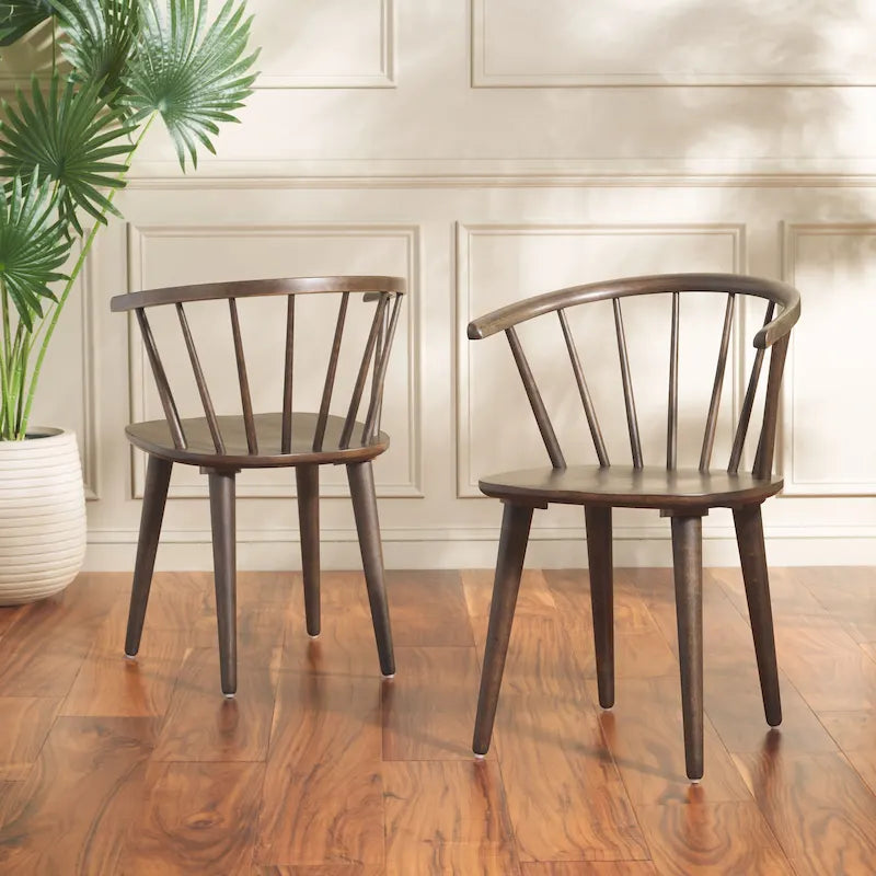 SAFAVIEH Home Blanchard 18-inch Curved Spindle Side Chair [SET of 2] - 21 W x 21 D x 30 H
