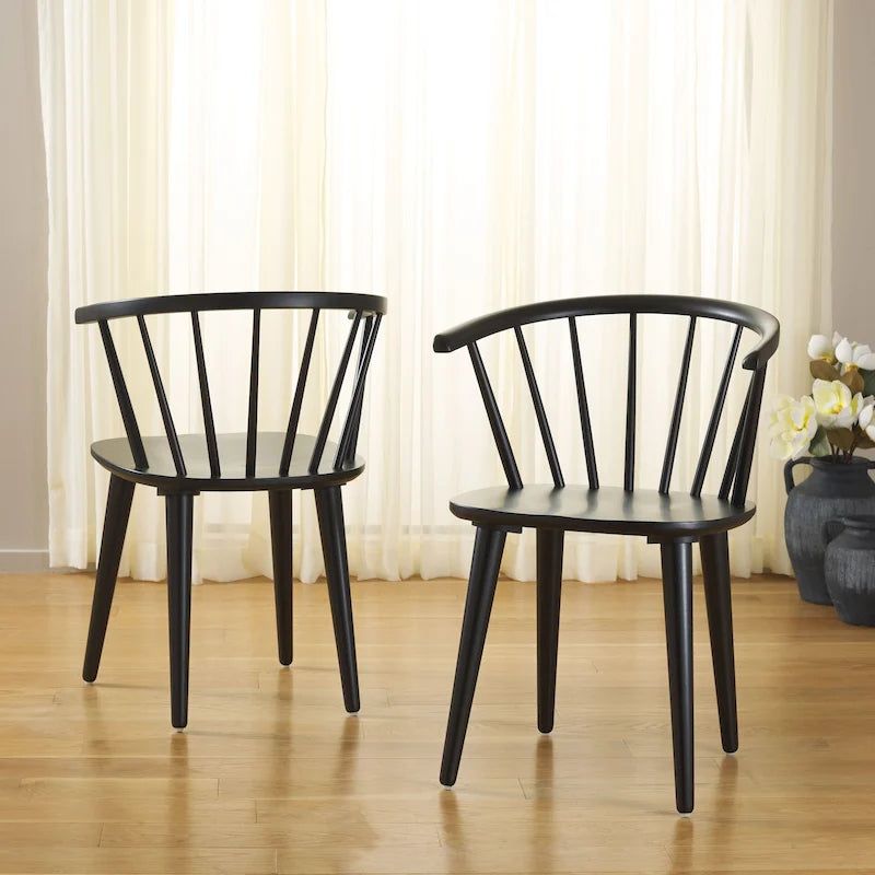 SAFAVIEH Home Blanchard 18-inch Curved Spindle Side Chair [SET of 2] - 21 W x 21 D x 30 H