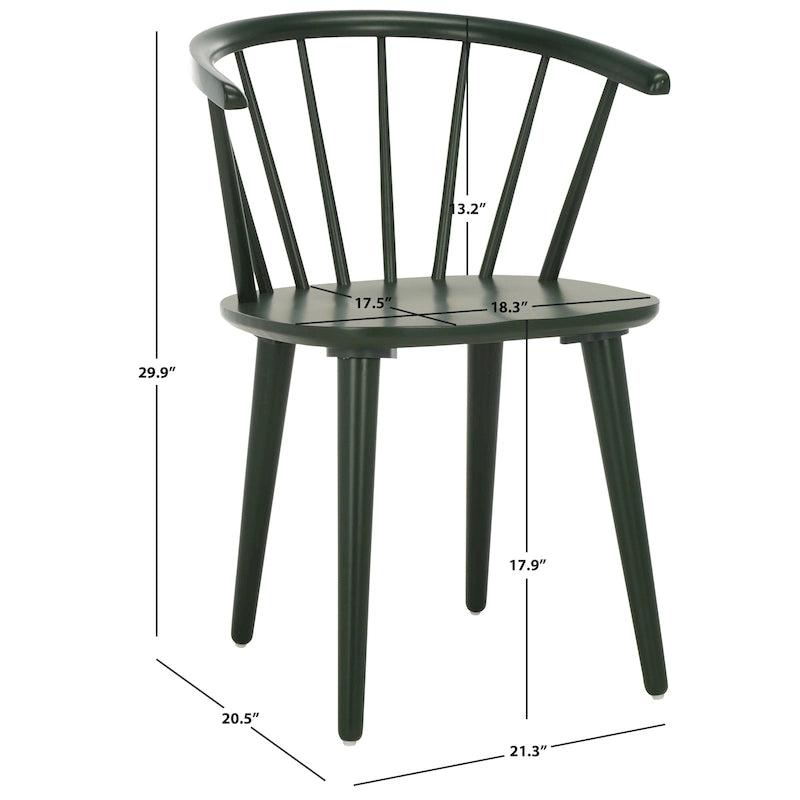 SAFAVIEH Home Blanchard 18-inch Curved Spindle Side Chair [SET of 2] - 21 W x 21 D x 30 H