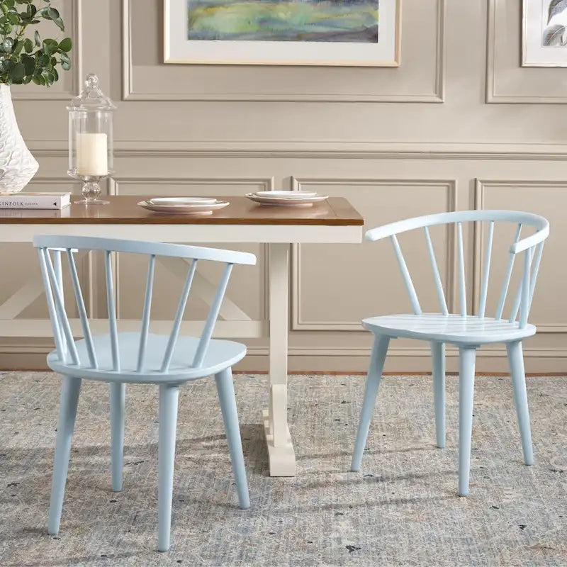 SAFAVIEH Home Blanchard 18-inch Curved Spindle Side Chair [SET of 2] - 21 W x 21 D x 30 H