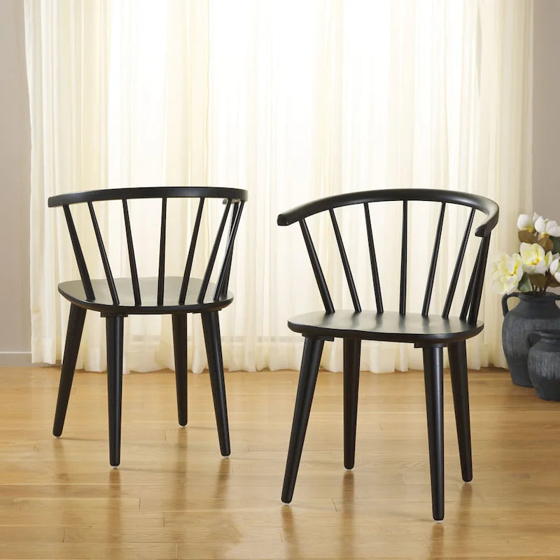 SAFAVIEH Home Blanchard 18-inch Curved Spindle Side Chair [SET of 2] - 21 W x 21 D x 30 H