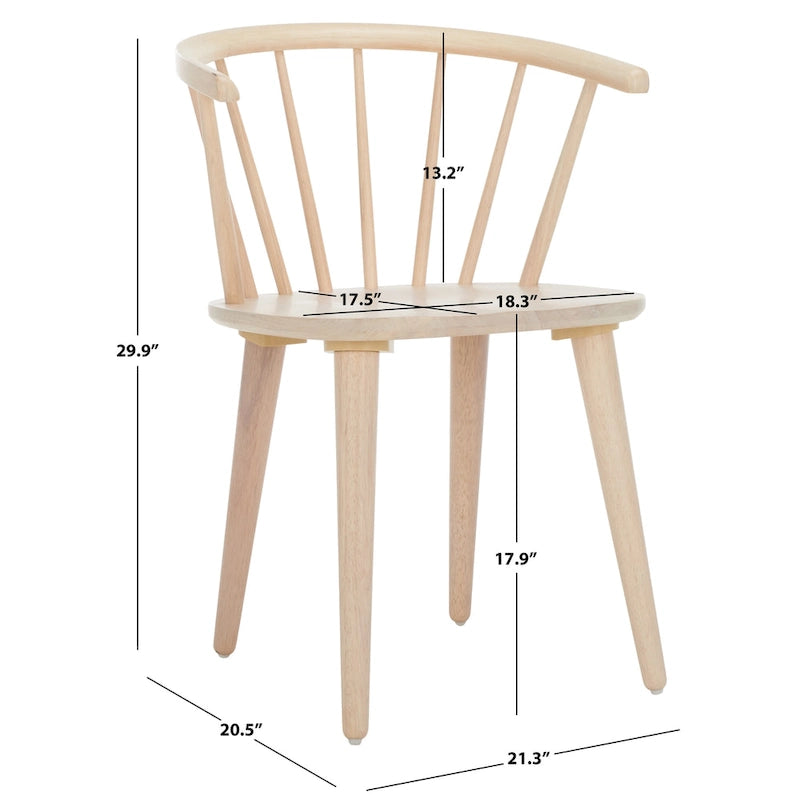 SAFAVIEH Home Blanchard 18-inch Curved Spindle Side Chair [SET of 2] - 21 W x 21 D x 30 H