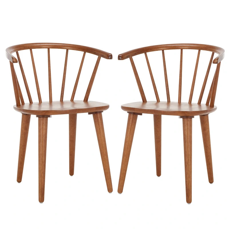 SAFAVIEH Home Blanchard 18-inch Curved Spindle Side Chair [SET of 2] - 21 W x 21 D x 30 H