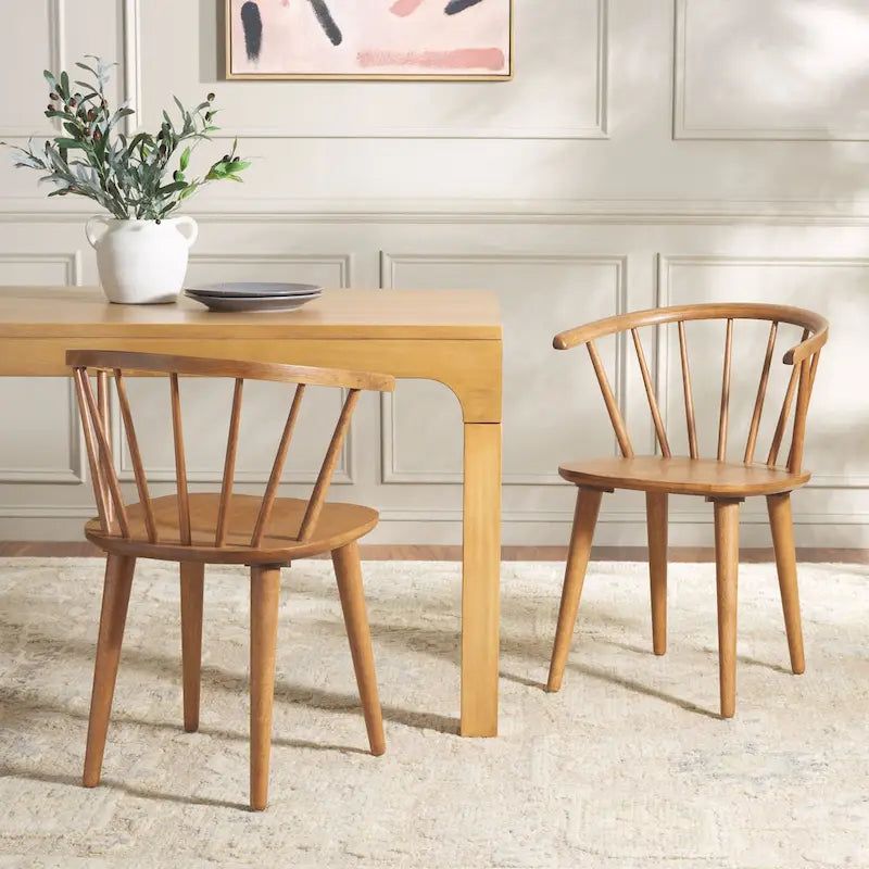 SAFAVIEH Home Blanchard 18-inch Curved Spindle Side Chair [SET of 2] - 21 W x 21 D x 30 H