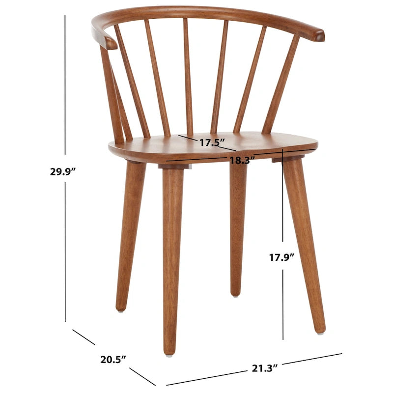 SAFAVIEH Home Blanchard 18-inch Curved Spindle Side Chair [SET of 2] - 21 W x 21 D x 30 H