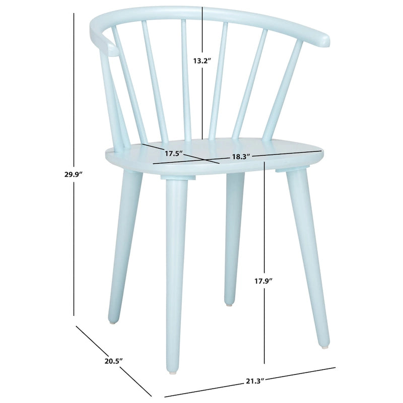 SAFAVIEH Home Blanchard 18-inch Curved Spindle Side Chair [SET of 2] - 21 W x 21 D x 30 H