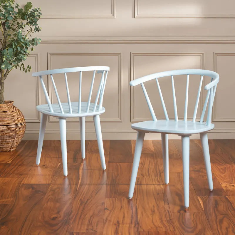 SAFAVIEH Home Blanchard 18-inch Curved Spindle Side Chair [SET of 2] - 21 W x 21 D x 30 H
