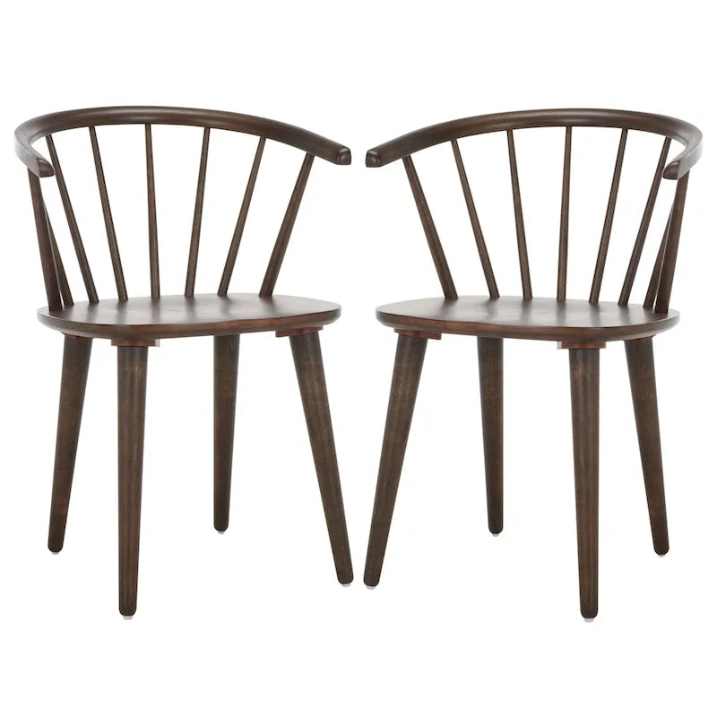 SAFAVIEH Home Blanchard 18-inch Curved Spindle Side Chair [SET of 2] - 21 W x 21 D x 30 H