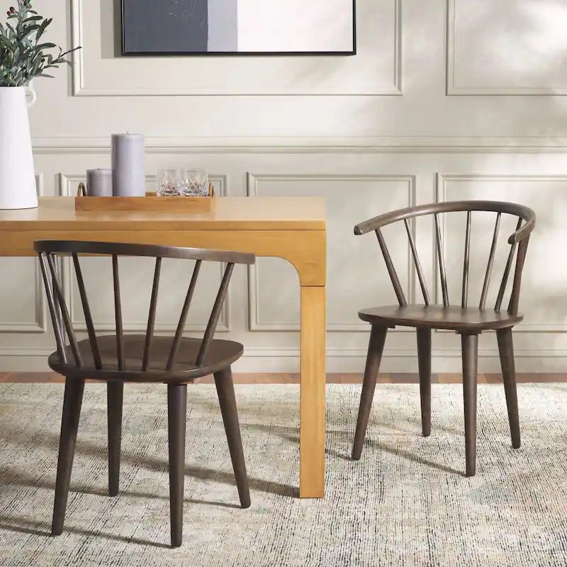 SAFAVIEH Home Blanchard 18-inch Curved Spindle Side Chair [SET of 2] - 21 W x 21 D x 30 H