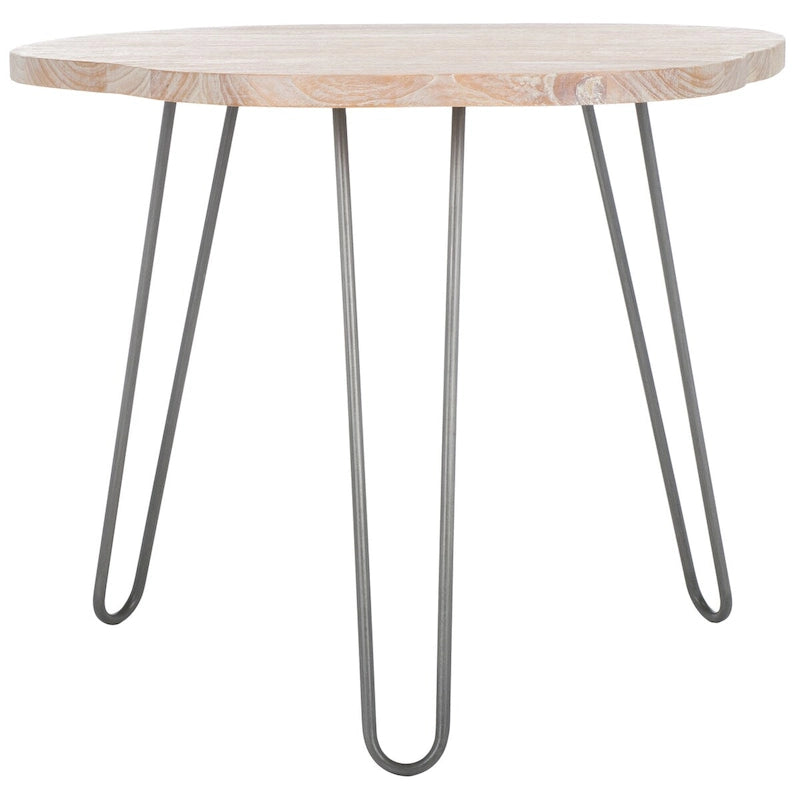SAFAVIEH Lozka Wood Top Grey / White Wash Dining Table - 39.4  x 35.4  x 29.9  - 39Wx35Dx30H