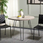 SAFAVIEH Lozka Wood Top Grey / White Wash Dining Table - 39.4  x 35.4  x 29.9  - 39Wx35Dx30H