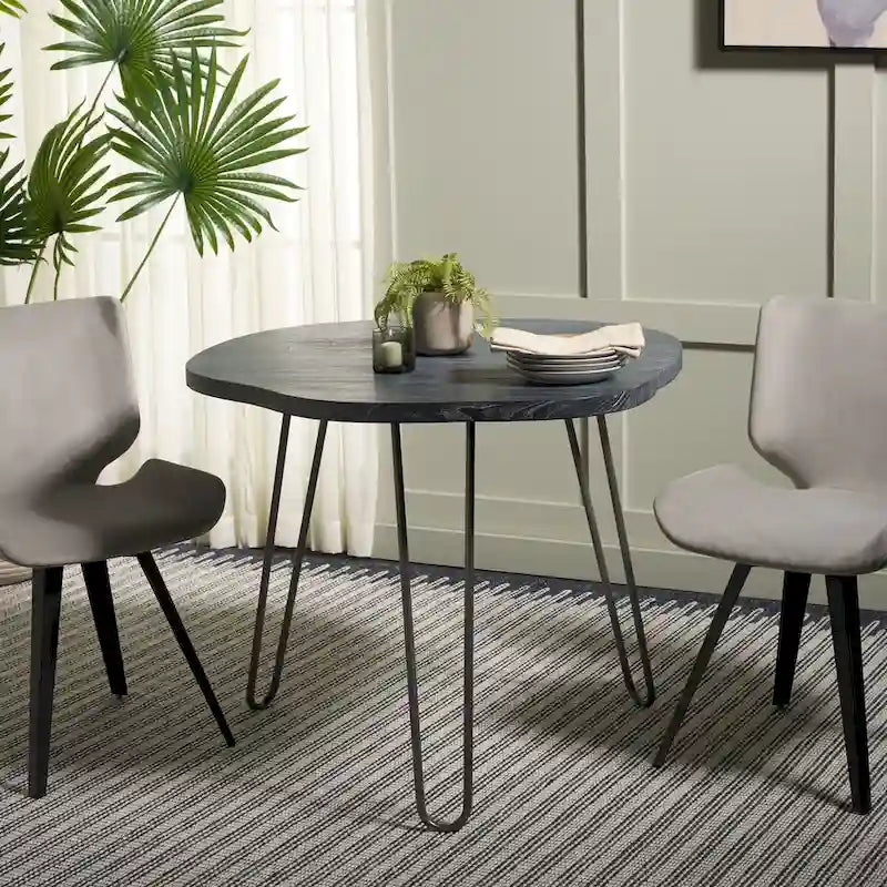 SAFAVIEH Lozka Wood Top Grey / White Wash Dining Table - 39.4  x 35.4  x 29.9  - 39Wx35Dx30H