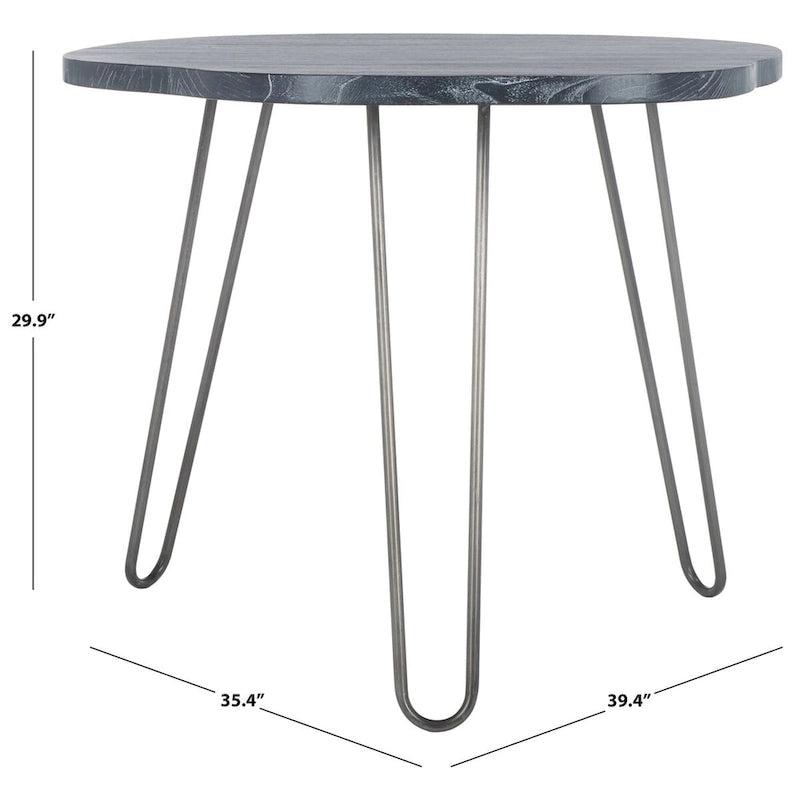 SAFAVIEH Lozka Wood Top Grey / White Wash Dining Table - 39.4  x 35.4  x 29.9  - 39Wx35Dx30H