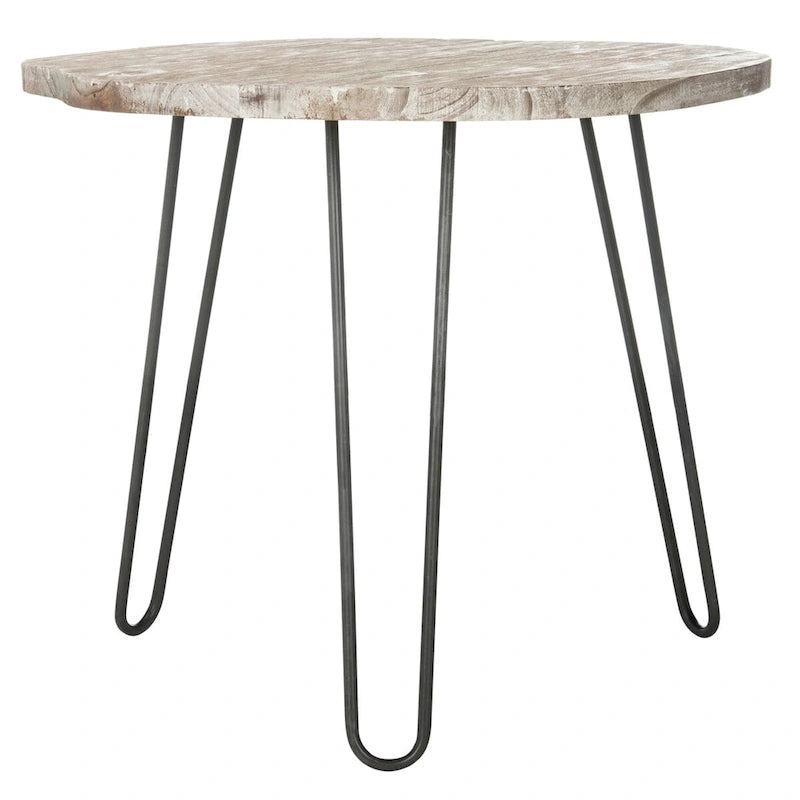 SAFAVIEH Lozka Wood Top Grey / White Wash Dining Table - 39.4  x 35.4  x 29.9  - 39Wx35Dx30H