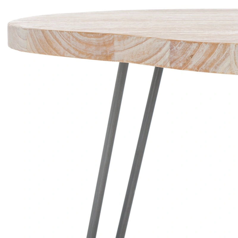 SAFAVIEH Lozka Wood Top Grey / White Wash Dining Table - 39.4  x 35.4  x 29.9  - 39Wx35Dx30H