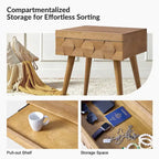 Julian Mid-century Modern End Table with Charging Station Set of 2 by HULALA HOME