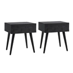 Julian Mid-century Modern End Table with Charging Station Set of 2 by HULALA HOME