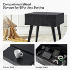 Julian Mid-century Modern End Table with Charging Station Set of 2 by HULALA HOME